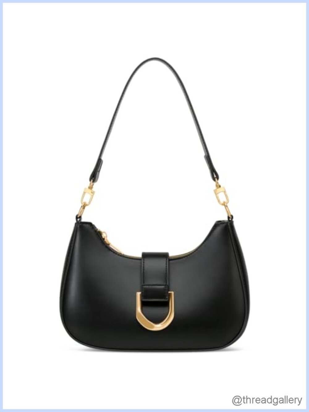 Vegan Leather Crescent Shoulder Bag Small Handbag Crossbody Purse